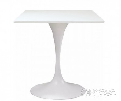 Стіл обідній квадратний, стільниця з матеріалу HPL, колір білий, розмір 80*80 см. . фото 1