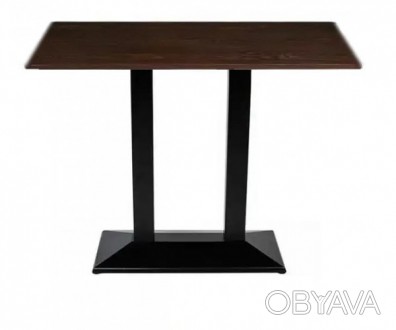 Барний стіл, основа металева чорного кольору, стільниця колір натуральний горіх . . фото 1