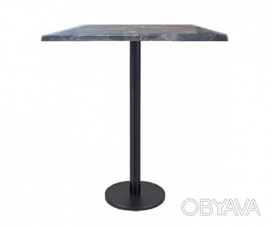Квадратний стіл, стільниця з матеріалу верзаліт, товщина 25 мм, колір чорний мар. . фото 1