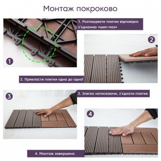 Деревинно-полімерна композитна плитка - інноваційний матеріал, що об'єднує ПВХ, . . фото 6