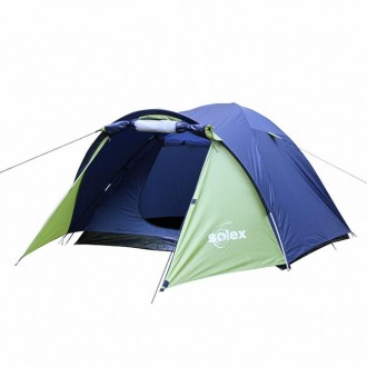 
Двухслойная палатка для двух человек имеет куполообразную форму, вентиляционное. . фото 2