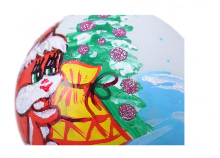 Куля новорічна зимова казка ручної роботи скляна d 80 мм різнобарвний 000045047
. . фото 4