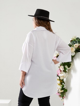 Блуза женская длинная батал свободного кроя
Код 016913
Ткань: софт
Размеры: 50-5. . фото 3