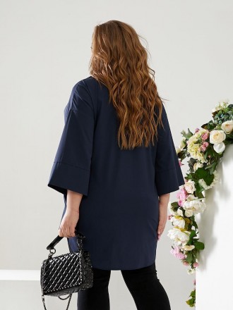 Блуза женская длинная батал свободного кроя
Код 016913
Ткань: софт
Размеры: 50-5. . фото 8