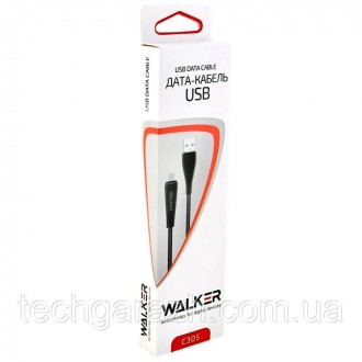 
Кабель USB cable WALKER C305 iPhone Lightning black
Дріт Walker C305 lightning . . фото 3