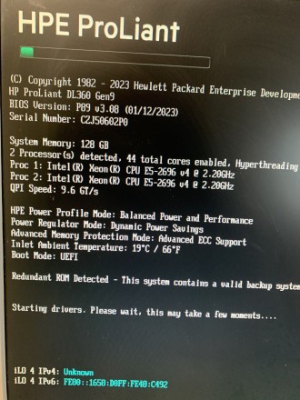 Сервер HP Proliant DL360p G9
Процесори - 2 шт Intel Xeon E5-2696 v4 (E5-2699 v4. . фото 6