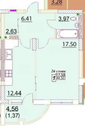 1-кімнатна квартира в ЖК Нові Черьомушки 
Квартира розташована на 12 поверсі 12-. . фото 7