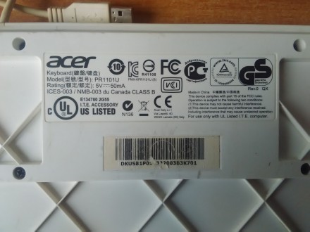 Продам белую клавиатуру для ПК фирмы Acer. Отличное качество, USB. В подарок к н. . фото 7