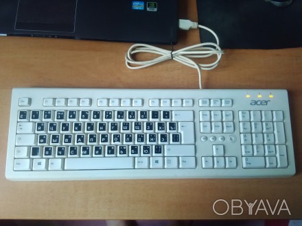 Продам белую клавиатуру для ПК фирмы Acer. Отличное качество, USB. В подарок к н. . фото 1