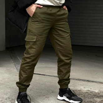Чоловічі теплі брюки карго штани на флісі з кишенями хакі
- утеплені флісом; 
- . . фото 2