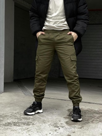 Чоловічі теплі брюки карго штани на флісі з кишенями хакі
- утеплені флісом; 
- . . фото 4