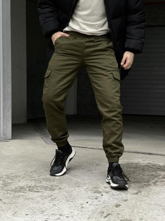 Чоловічі теплі брюки карго штани на флісі з кишенями хакі
- утеплені флісом; 
- . . фото 3