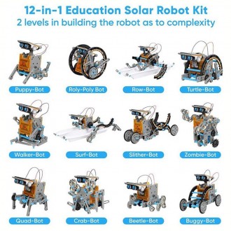 Комплект солнечных роботов, игрушечный робот на солнечных батареях, 12 в 1, набо. . фото 4