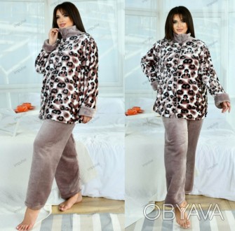 Женская махровая пижама больших размеров 