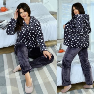 Купить Женскую махровую пижаму-Турция
 Женская махровая пижама - Домашний махров. . фото 2