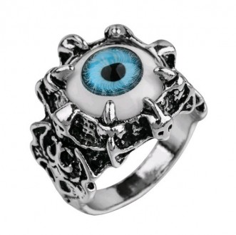 Мужское женское кольцо бижутерия голубой глаз размер 18-21
Бижутерний сплав. Бел. . фото 2