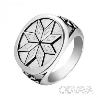 Мужское женское кольцо славянский оберег Алатырь 19 мм.
У символа есть несколько. . фото 1