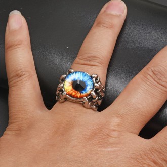 Мужское женское кольцо глаз око дракона разноцветный без размера
Материал: бижут. . фото 4