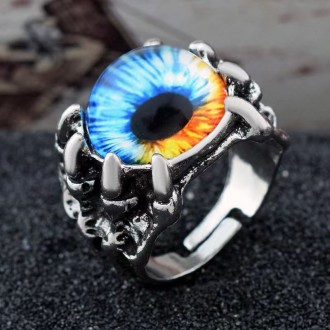 Мужское женское кольцо глаз око дракона разноцветный без размера
Материал: бижут. . фото 2