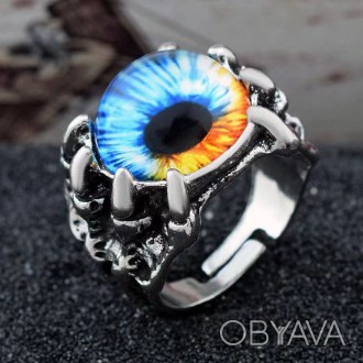 Мужское женское кольцо глаз око дракона разноцветный без размера
Материал: бижут. . фото 1