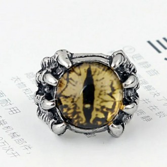 Мужское женское кольцо глаз дракона желтый размер регулируется
Бижутерний сплав.. . фото 2
