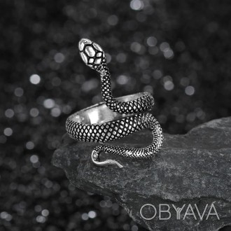 Женское кольцо бижутерия змея чешуйка без размера.
Материал: бижутерный сплав, н. . фото 1