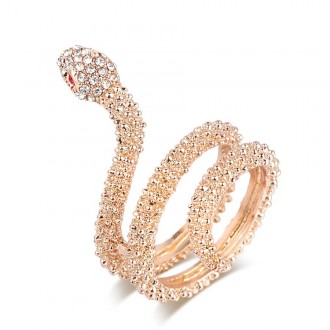 Женское кольцо бижутерия змея со стразами размер 17-19.
Материал: бижутерный спл. . фото 2