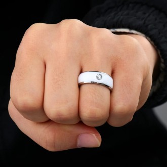 Мужское кольцо перстень белое с кмнем размер 19-22.
Металл: медецинская сталь, а. . фото 3