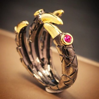 Женское кольцо когти с камнем без размера.
Материал: бижутерный сплав, напыление. . фото 6