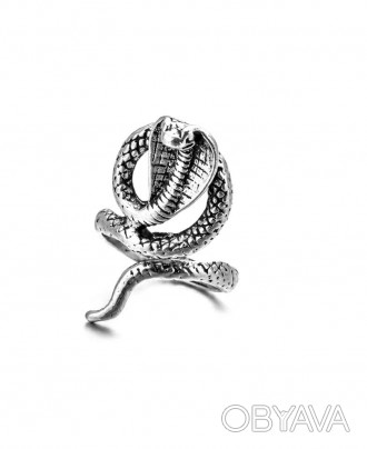 Женское кольцо бижутерия змея кобра без размера.
Материал: бижутерный сплав, нап. . фото 1
