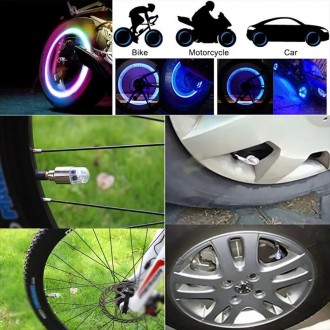 Ковпачки для коліс із підсвіткою для автомобіля мотоцикла велосипеда сині.
Пласт. . фото 5