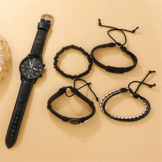 Набор подарочный кварцевые часы браслеты бисер черные.
ВАЖНО! Без подарочной кор. . фото 4
