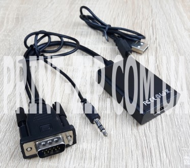 Перехідник з VGA+Audio на HDMI конвертує аналоговий сигнал VGA+ аналоговий аудіо. . фото 2