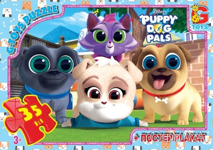 Пазлы ТМ G-Toys из серии Веселые мопсы (Puppy Dog Pals), 35 эл. MD403 ish 
Отпра. . фото 1