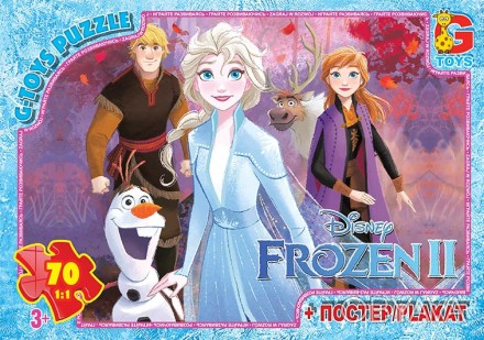 Пазлы серии "Frozen" (Ледяное сердце) FR021 70 эл. в корр. 19х13х3см GToys // FR. . фото 1