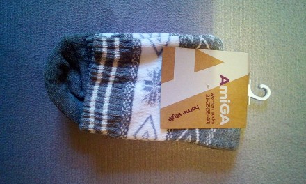 Шкарпетки жіночі Amiga теплі зимові на махрі розмір 23-25 (36-40) сірі з білим, . . фото 8
