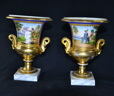 Парные антикварные вазы.
Пара декоративных ваз первой половины XIX века, выполн. . фото 5