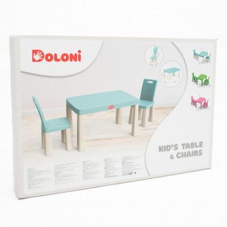 Комплект дитячих меблів стіл з двома стільцями Комплект м'ятного кольору скл. . фото 4