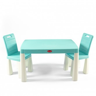 Комплект дитячих меблів стіл з двома стільцями Комплект м'ятного кольору скл. . фото 2
