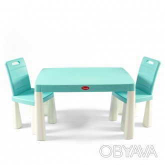 Комплект дитячих меблів стіл з двома стільцями Комплект м'ятного кольору скл. . фото 1