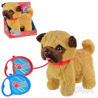 Интерактивная детская игрушка Лучший друг собачка мопс Собачка на поводке - отли. . фото 1