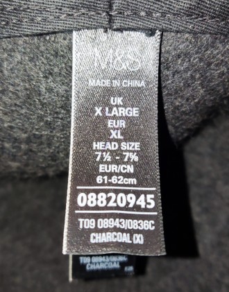 Фетровая кепка Marks Spencer, 100%-шерсть, размер 61-62, цвет черно-бутылочный, . . фото 11