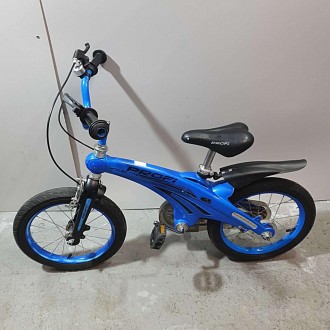 Велосипед детский PROF1 14д. LMG14125 (1шт) Projective,магнез.рама,синий, доп.ко. . фото 6