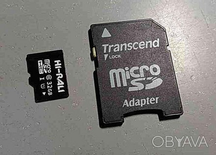 MicroSD 32Gb + adapter - компактное электронное запоминающее устройство, использ. . фото 1