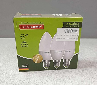 Eurolamp 3 шт./пач. LED Лампа "Свеча" ЕКО 6W E14 4000K
Внимание! Гаманійний това. . фото 2