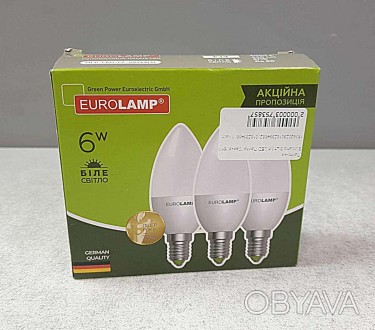 Eurolamp 3 шт./пач. LED Лампа "Свеча" ЕКО 6W E14 4000K
Внимание! Гаманійний това. . фото 1