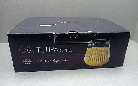 Набор стаканов 6х350 мл Bohemia Crystal Tulipa Optic 25300/36 350:
Тип - стаканы. . фото 2