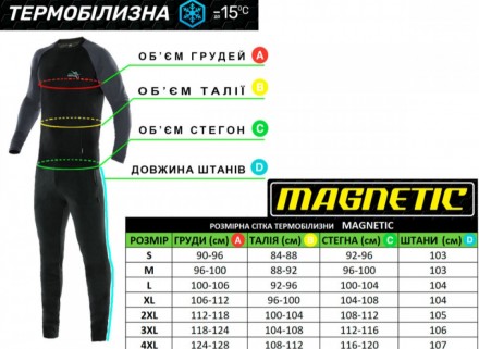 Термобілизна PROF MONTAZH MAGNETIC L - роздільна дихаюча термобілизна виготовлен. . фото 8