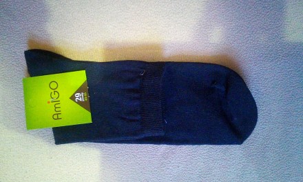      Шкарпетки чоловічі Amigо темно-сині однотонні, розмір 29 (44. . фото 3
