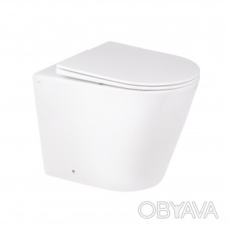 Унитаз напольный Qtap Swan безободковый с сиденьем Soft-close QT16223178W